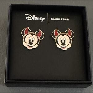 Disney Baublebar Mickey Mouse Devil Costume Stud Earrings NIB New